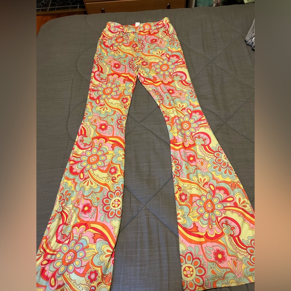shein floral print flair pants